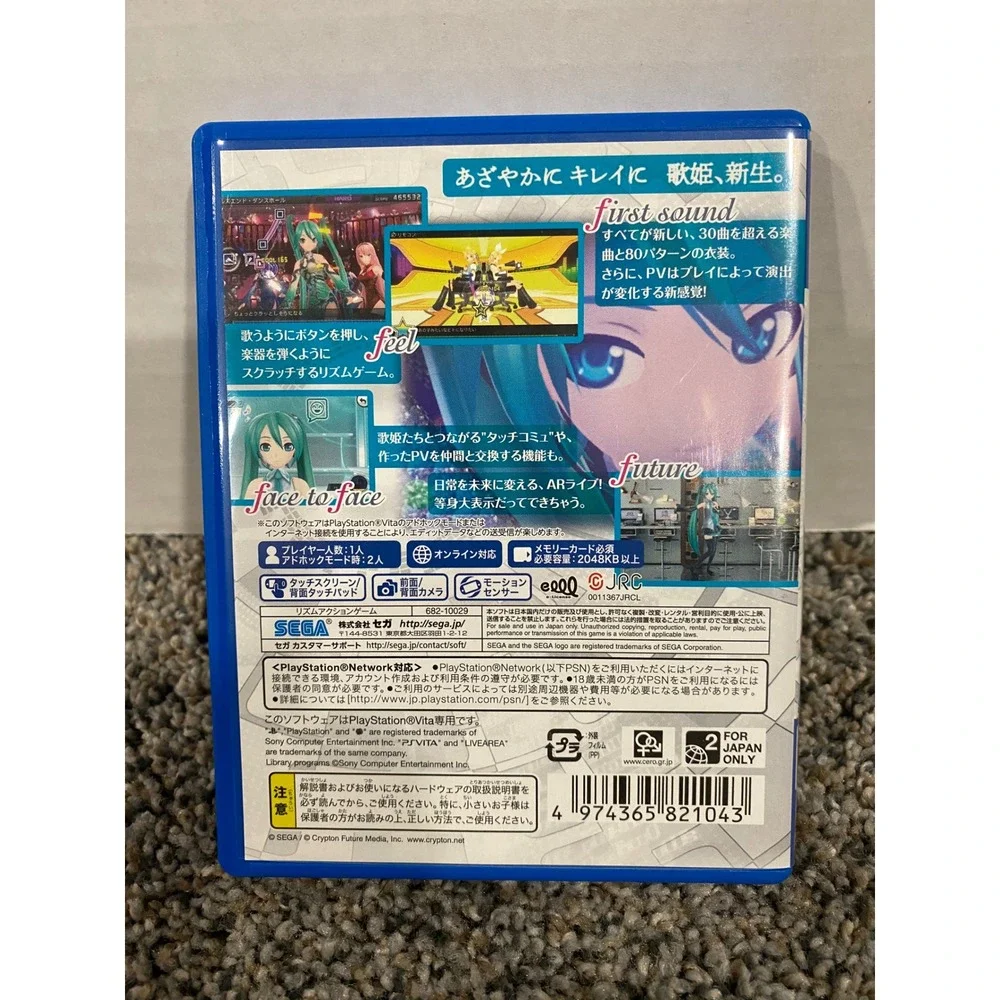 Sega Hatsune Miku Project DIVA f PS Vita Japanese Import Excellent Rhythm Game